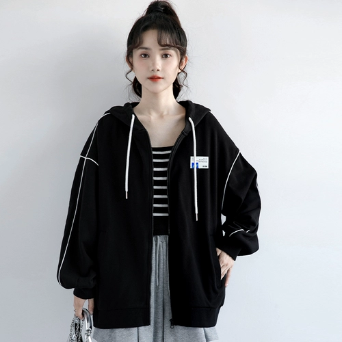 Весенняя толстовка с капюшоном с капюшоном, брендовая черная осенняя куртка для отдыха, кардиган с молнией