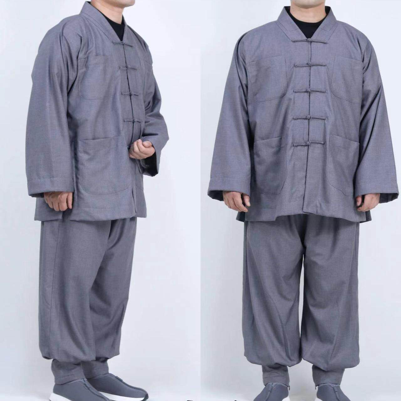 僧服短褂套装秋冬款加绒加厚保暖僧衣出家人和尚比丘尼胜毛棉