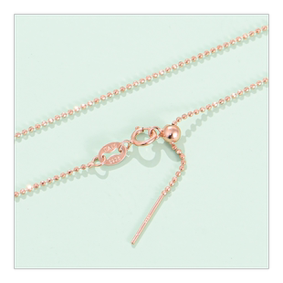 针式能万链925银项链女纯银银链子镀18k金金色锁骨链穿小孔串珍珠