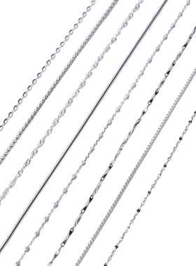 925纯银项链女锁骨链无吊坠银链