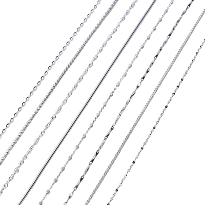 925纯银项链女锁骨链无吊坠银链