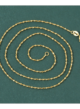 s925银项链女锁骨金色镀百搭