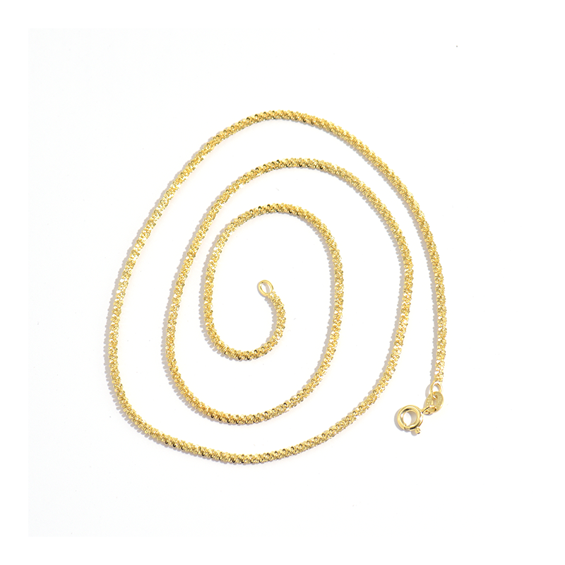 925银项链女纯银波光粼粼锁骨链18k金色玫瑰金色细高级感素链时尚