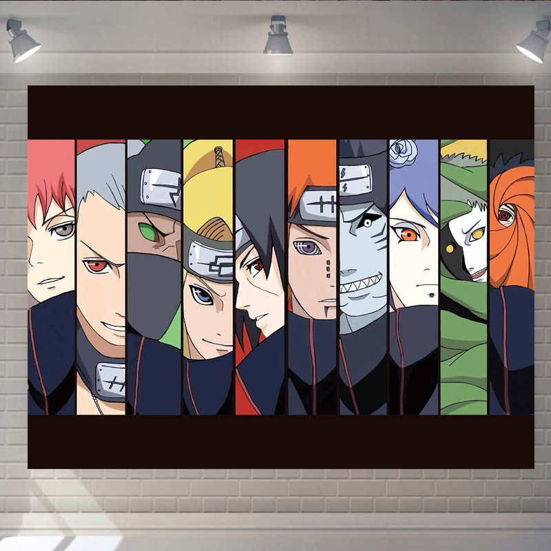 火影忍者晓组织背景布ins风挂布墙布床头布置墙壁卧室画布装饰布