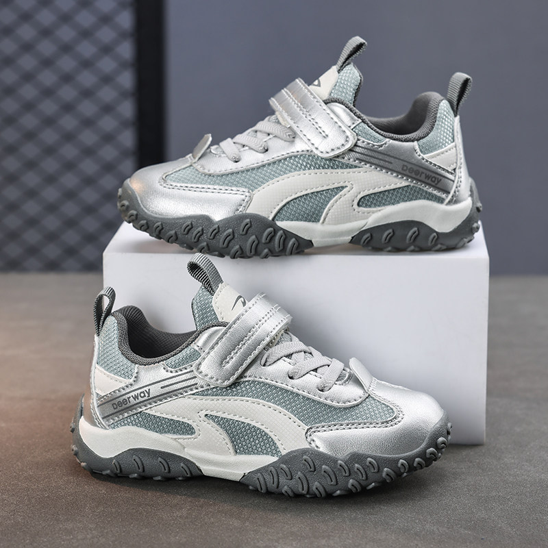 德尔惠童鞋男童运动鞋2026新款春季网面透气阿甘鞋学生防滑跑步鞋