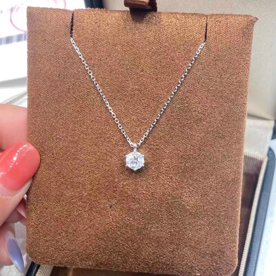 超闪莫桑钻2025新款项链纯银吊坠18K金轻奢锁骨链情人节生日礼物