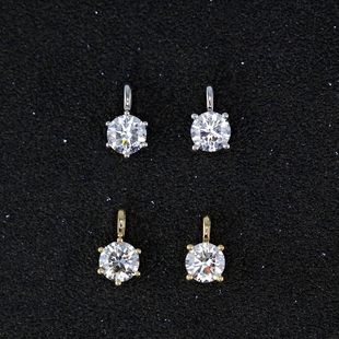 18k白金人工培育莫桑钻石项链纯银镀pt950铂金六爪吊坠四爪单吊坠