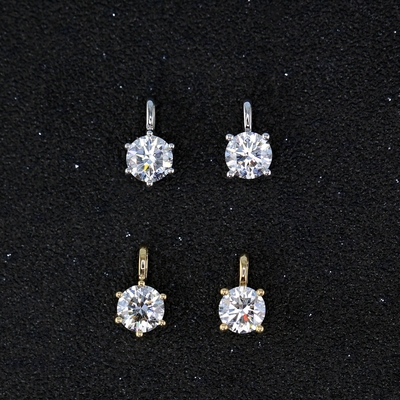 18k白金人工培育莫桑钻石项链纯银镀pt950铂金六爪吊坠四爪单吊坠