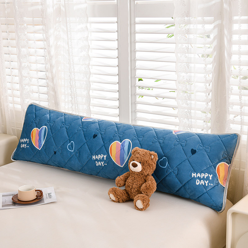 秋冬水晶绒保暖双人长枕套情侣