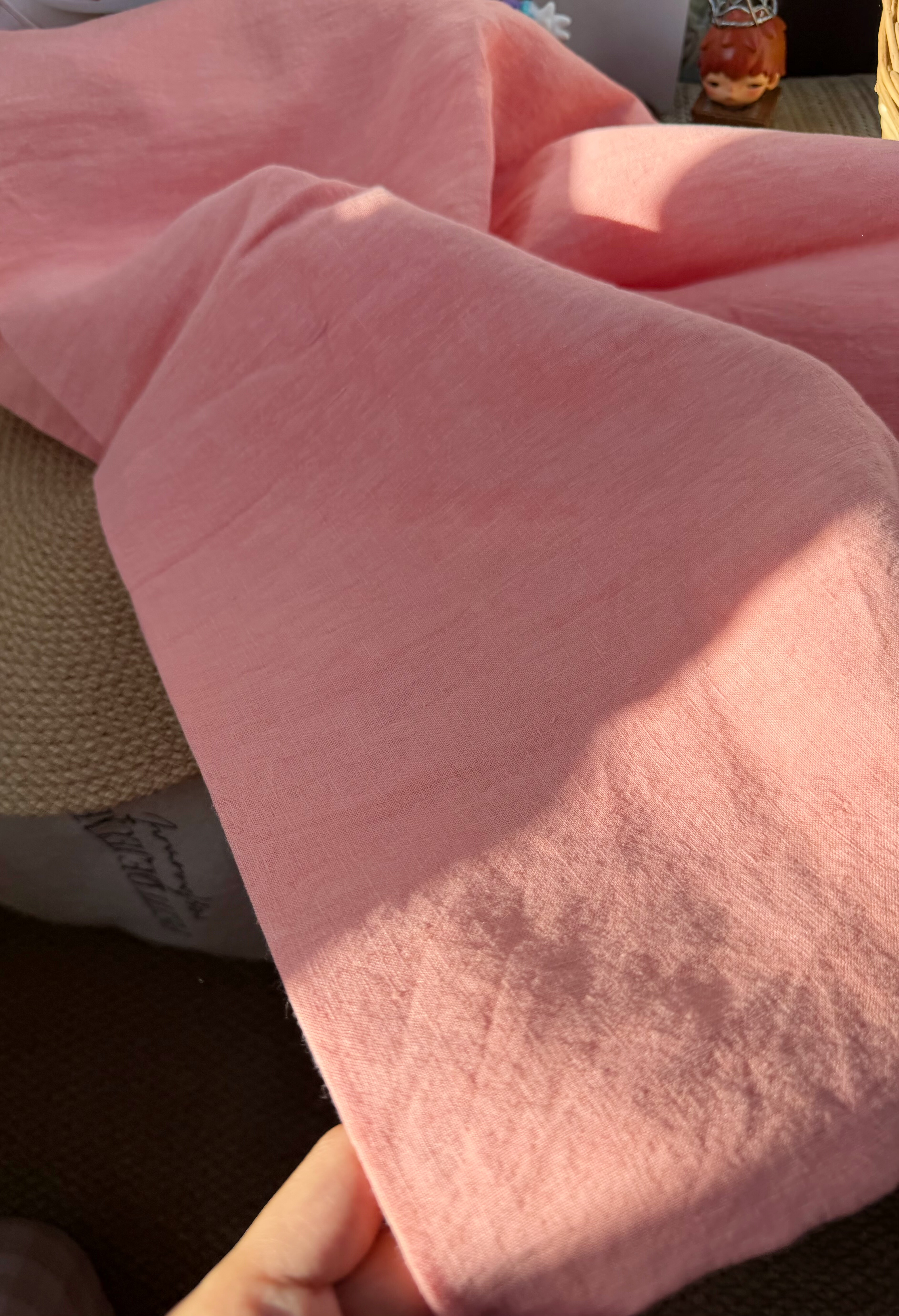 加密橘粉色巨显白汉麻14支布料连衣裙服装面料半米价格,纺织面料/辅料/配套,面料/布类,淘宝优惠券,粉丝福利购,淘宝优惠卷