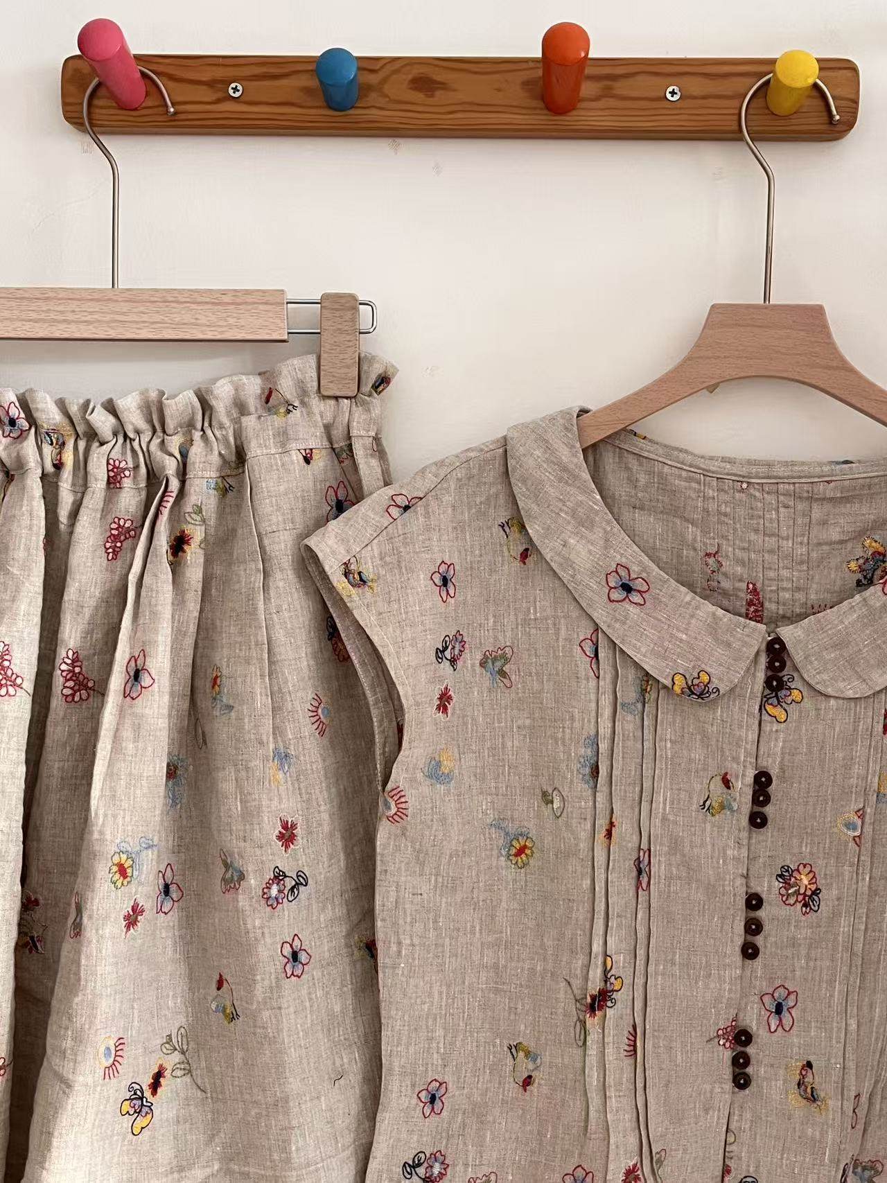 蝴蝶小鸟花花刺绣雨露麻亚麻14支连衣裙服装面料半米价格,纺织面料/辅料/配套,面料/布类,淘宝优惠券,粉丝福利购,淘宝优惠卷