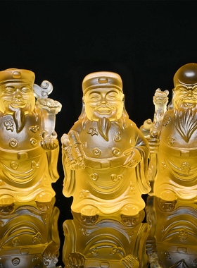 福禄寿如意古法琉璃摆件新中式