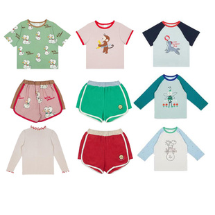 5折 现货 韩国PRANKSOME 夏款 男女童儿童小猴子短袖T恤上衣+裤子