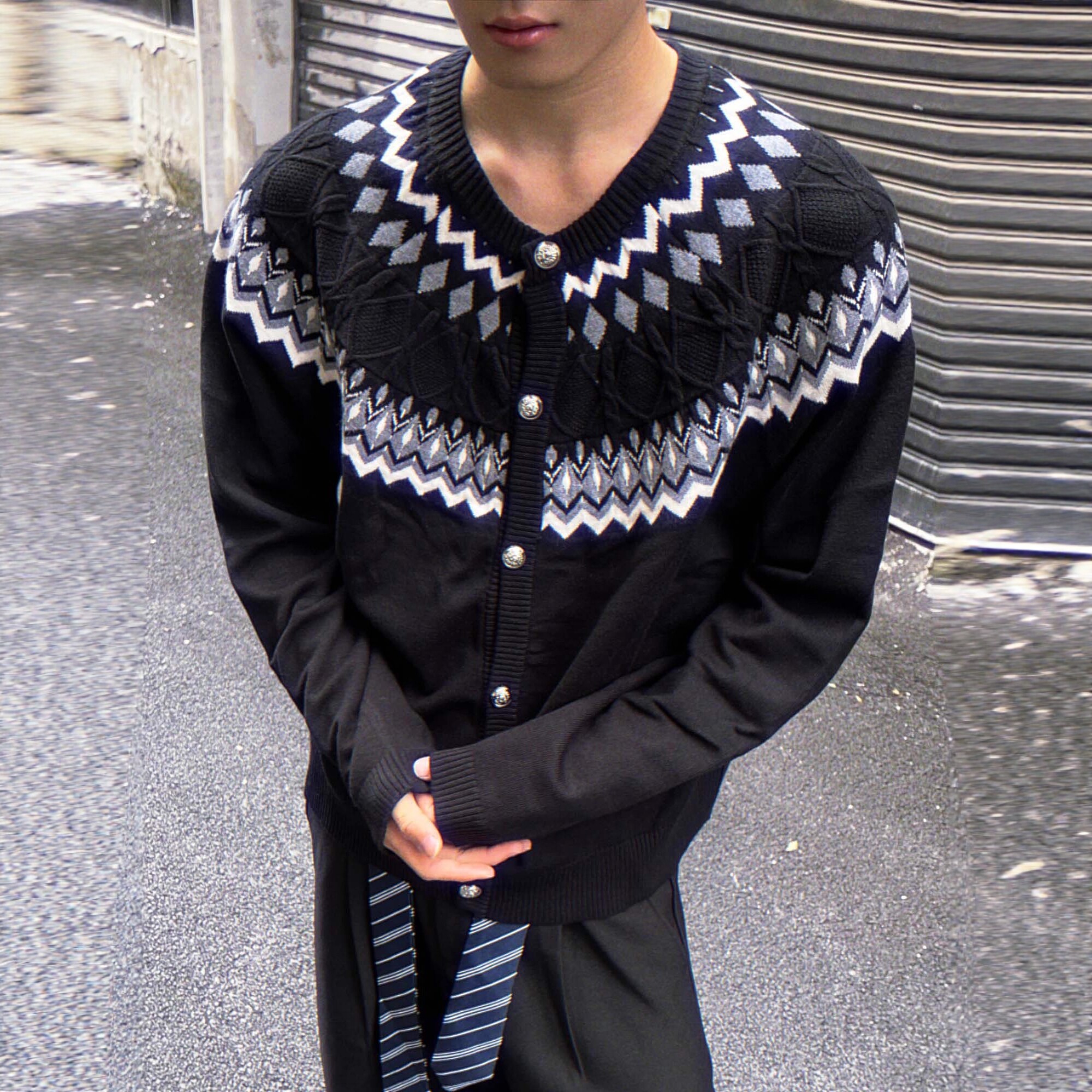 老钱风毛衣开衫外套男冬慵懒高级感长袖针织衫cleanfit内搭打底衫