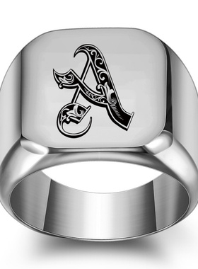 欧美复古钛钢戒指男款