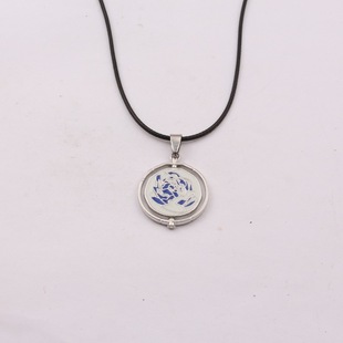 跨境热销双城之战金克斯同款可转动蓝玫瑰吊坠项链艾克的遗憾挂件