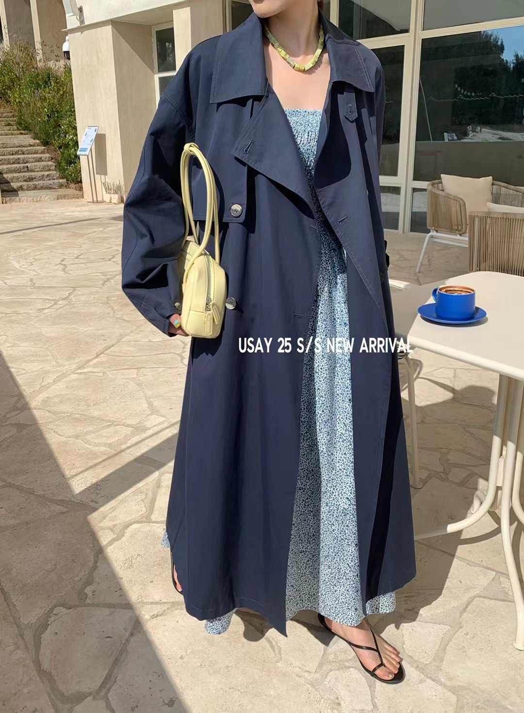 韩版新款时尚气质宽松休闲收腰系带百搭中长款高级感风衣外套女