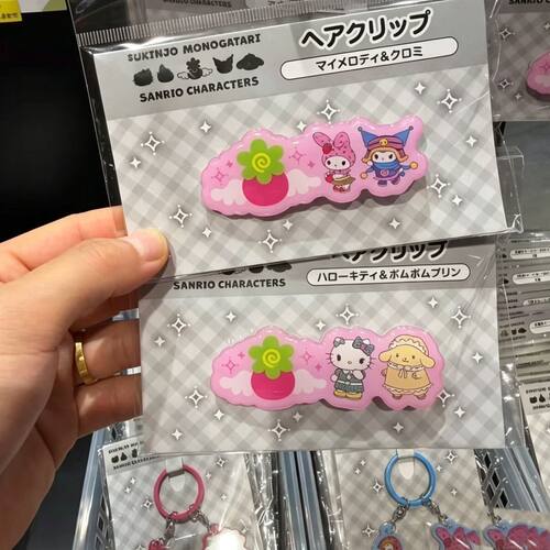 日系GOKINJO联名三丽鸥发夹凯蒂猫库洛米可爱萝卜翅膀少女刘海夹