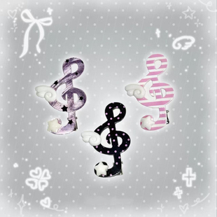 nah手作古早音符少女发夹百搭刘海夹甜酷碎发夹侧边发卡发饰Y2K