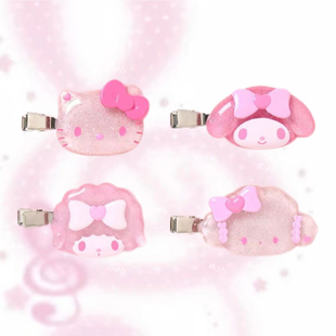 nah三丽鸥kitty猫美乐蒂玉桂狗刘海夹发夹少女心鸭嘴夹头饰粉色系