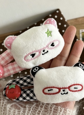 nah古早可爱眼镜卷卷发夹大号BB夹超萌少女心发饰侧边刘海夹新款