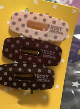 nah可露丽周四同款波点发夹植绒侧边夹刘海夹碎发发饰头饰bb夹y2k