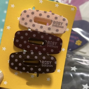 nah可露丽周四同款 波点发夹植绒侧边夹刘海夹碎发发饰头饰bb夹y2k