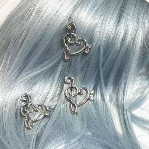 nah韩系少女简约个性精致百搭轻奢礼物音符爱心金属立体水钻发夹
