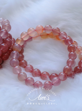 限量蜜桃果冻天然手串温柔女