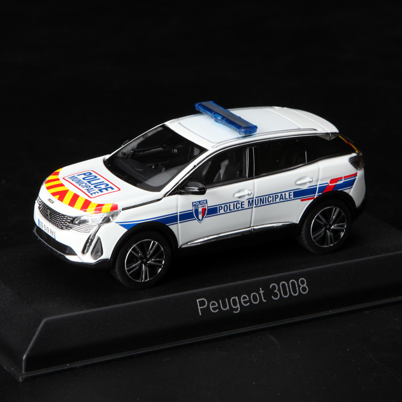 NOREV 1/43 标志 PEUGEOT 3008 2023 警车 POLICE 合金模型白色