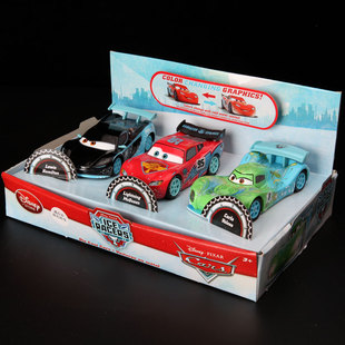 汽车总动员雪地版套装巴西塞车手+麦昆95#+汉密尔顿合金车变色款