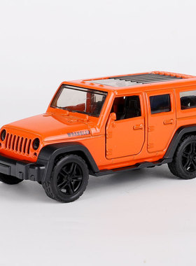 原厂1/36 牧马人 橙色 合金模型 玩具小汽车模型 带回力