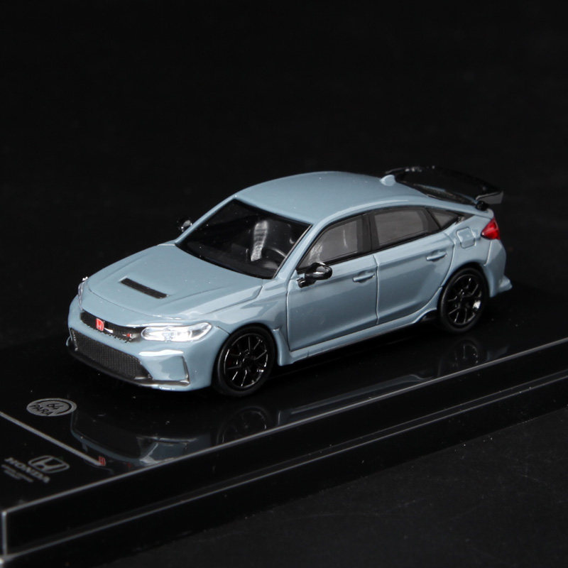 paragon 1/64 本田 honda civic rfl5合金汽车模型 灰蓝 不可开门