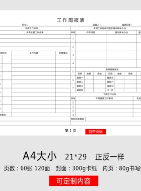 员工工作周报表每日要事个人工作总结汇报员工工作记录业绩考核表