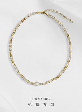 紫宝女生合金淡水珍珠高级项链