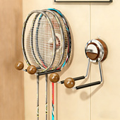 羽毛球拍收纳展示架免打孔挂壁式 家用专用挂钩乒乓网球拍置物架