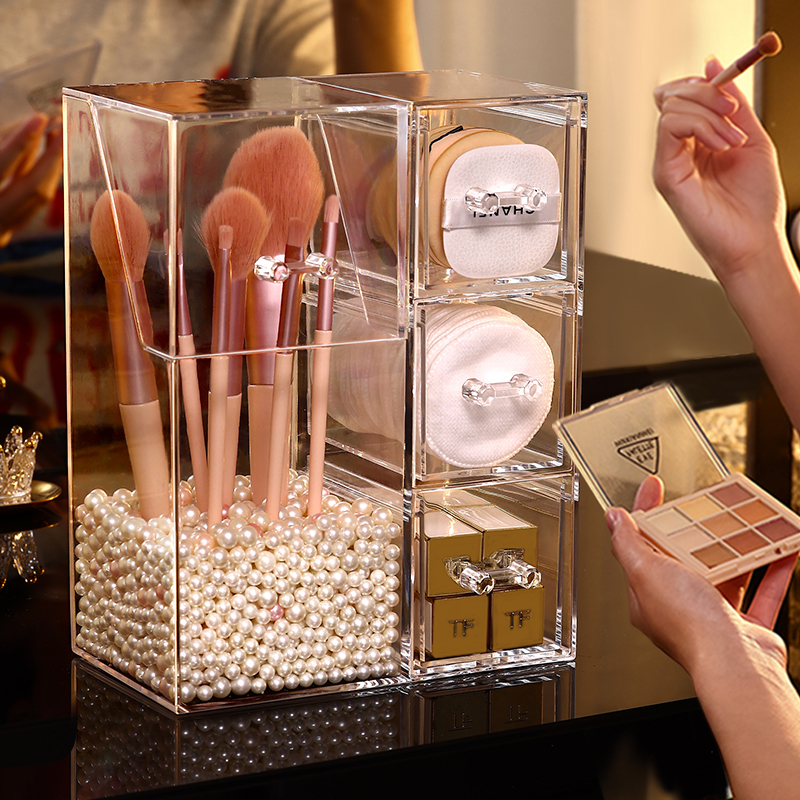 魅时尚化妆刷首饰卸妆棉亚克力