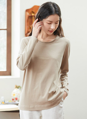 【100%棉】Famecoco折扣店休闲印花圆领T恤宽松打底衫DAB6BB004