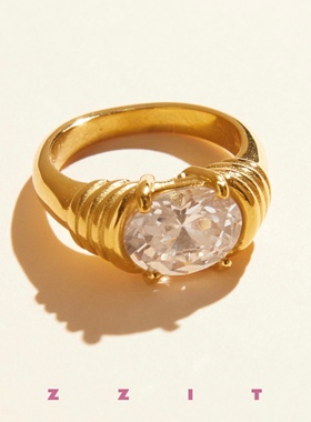 闪钻麻花肌理戒指设计感轻奢