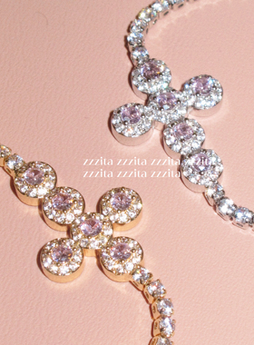 ZZZITA 混血角色卡·Playful Cutie～百搭高级小众闪钻十字架手链