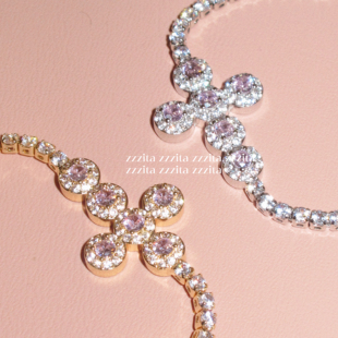 ZZZITA 混血角色卡·Playful Cutie~百搭高级小众闪钻十字架手链