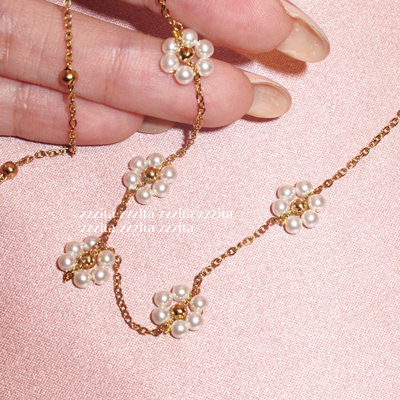 ZZZITA 油画少女·Girly Flower～百搭复古白色小雏菊锁骨链项链