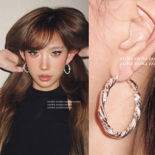 辣妹复古麻花扭结圈圈耳环 Time～美式 ZZZITA 松弛时刻·Chill