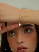 ZZZITA 26个英文字母定制名字通体925纯银爱心吊坠手链闺蜜送礼物