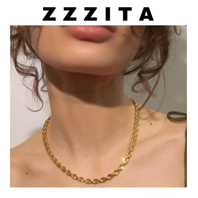 zzzita法式复古麻花感散发项链