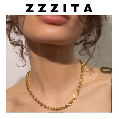 zzzita法式复古麻花感散发项链