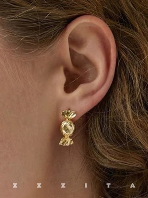 锡纸糖果造型金属耳钉