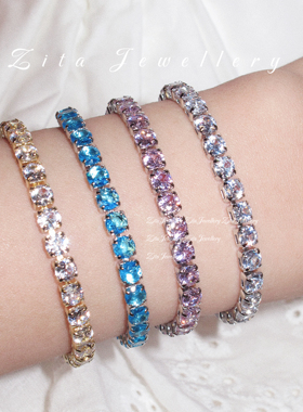 ZZZITA 糖果甜心•Tennis Bracelet～小众夏天彩色闪钻手链手镯
