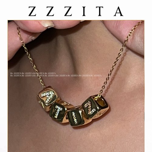 心头26个英文字母diy骰子项链