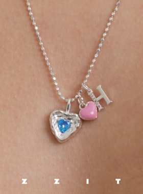 字母925纯银爱心项链送礼物